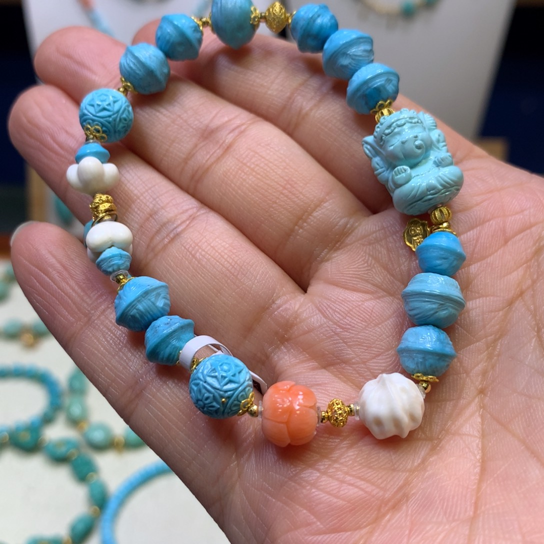 绿松石18K金镶嵌单圈