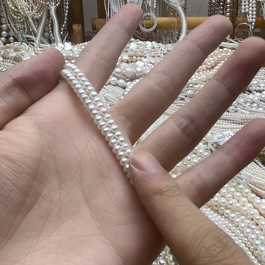 白***花未镶嵌半成品淡水珍珠卡4算盘