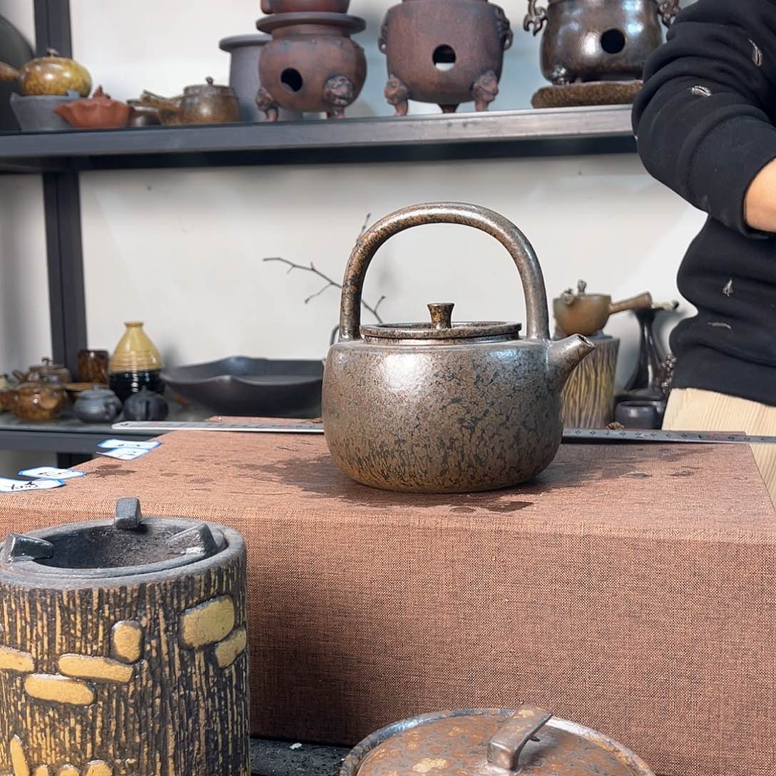 紫泥茶壶紫砂粗陶茶器