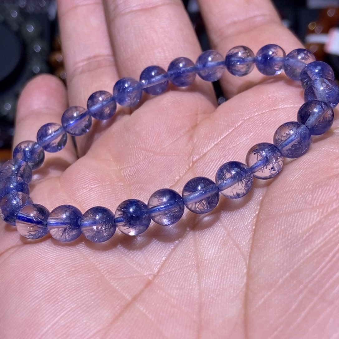 水晶手串未镶嵌蓝线石