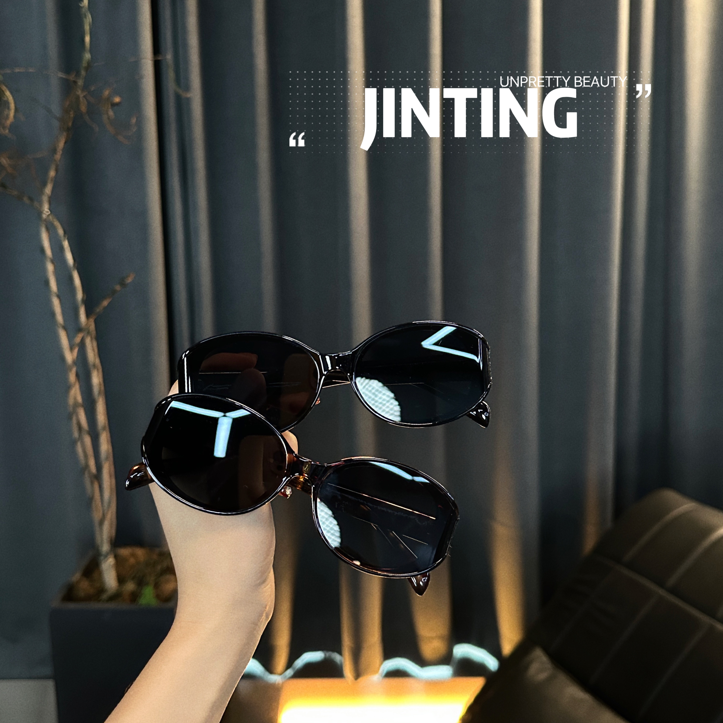 潮流个性时尚百搭复古风玳瑁设计防紫外线太阳眼镜墨镜--HT259053