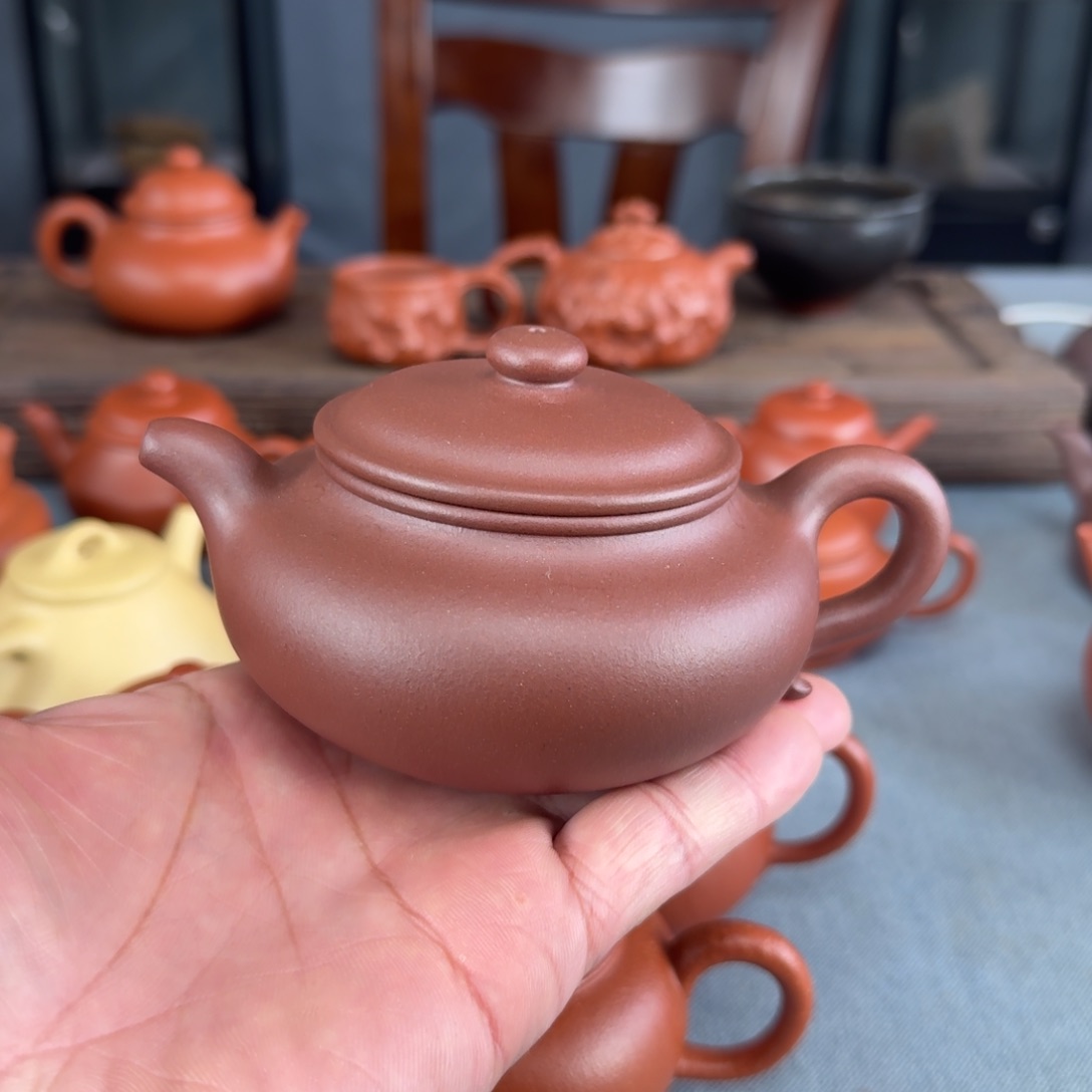 紫砂茶壶底槽青仿古全手工