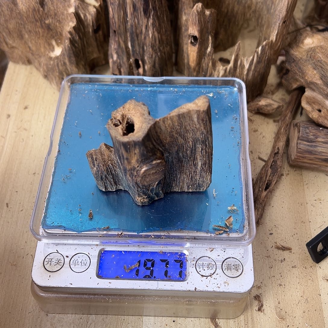 香料绿奇楠虫漏19克凹身