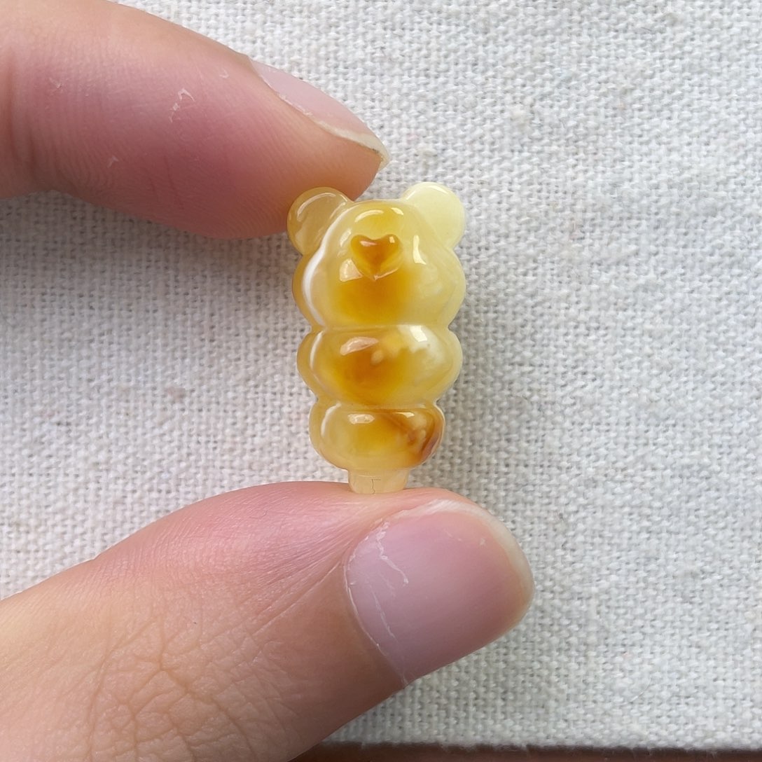 琥珀未镶嵌珠宝奇石糖葫芦小熊