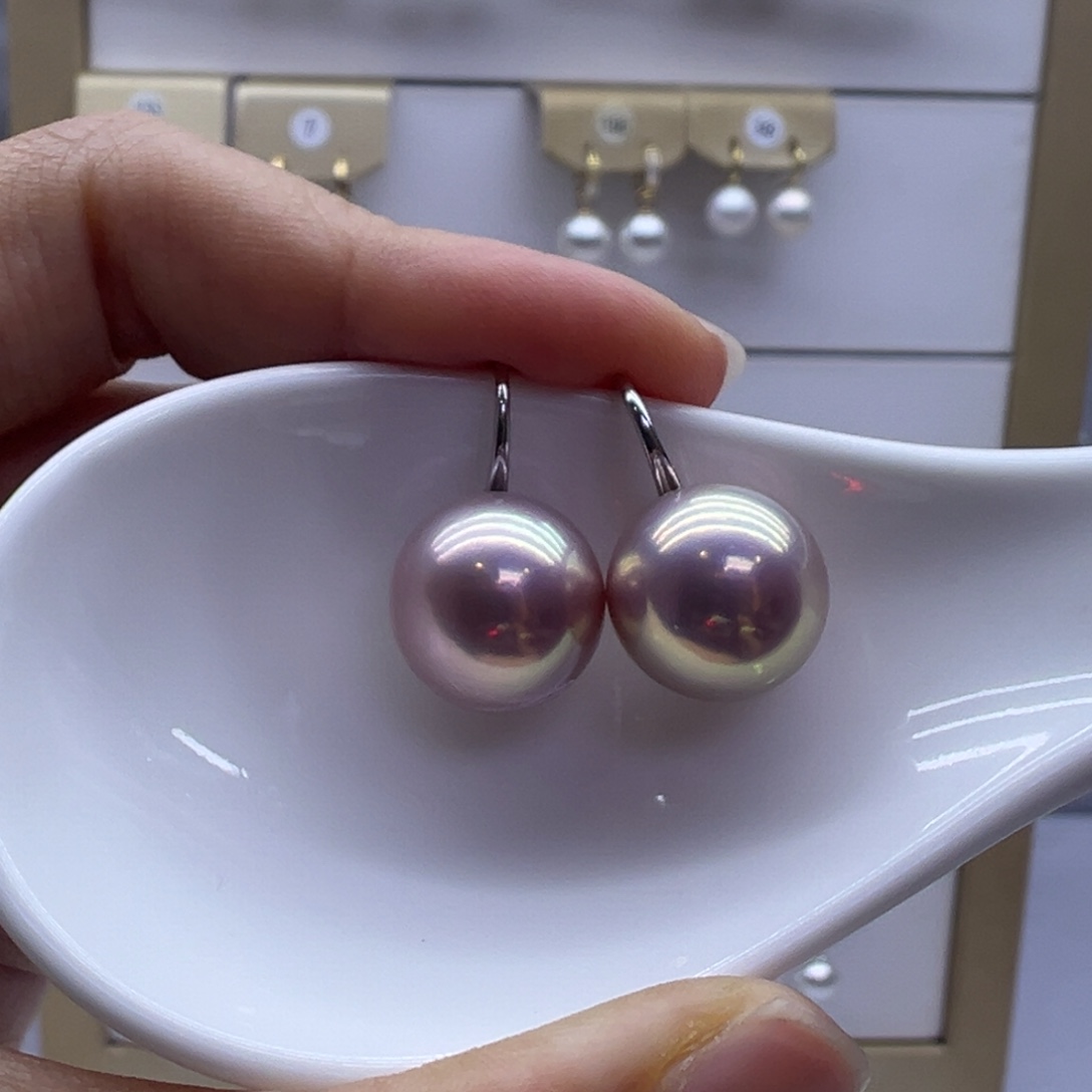 淡水珍珠耳饰银S925镶嵌