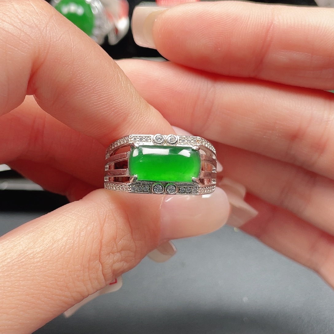 @****翡翠银S925镶嵌戒指没有运费险0019