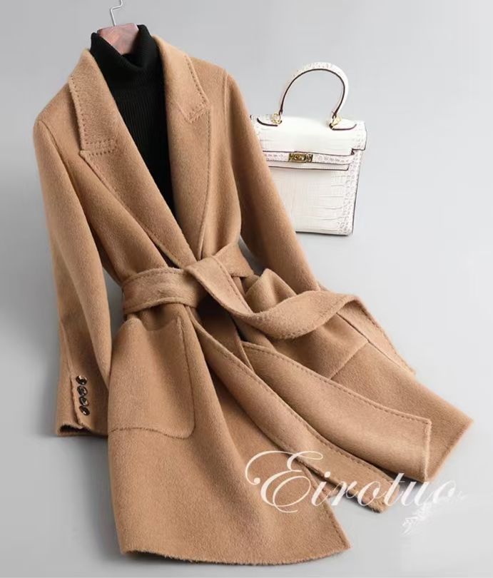 【小飞女装大衣】秋冬款时尚经典骆驼绒100%大衣12161