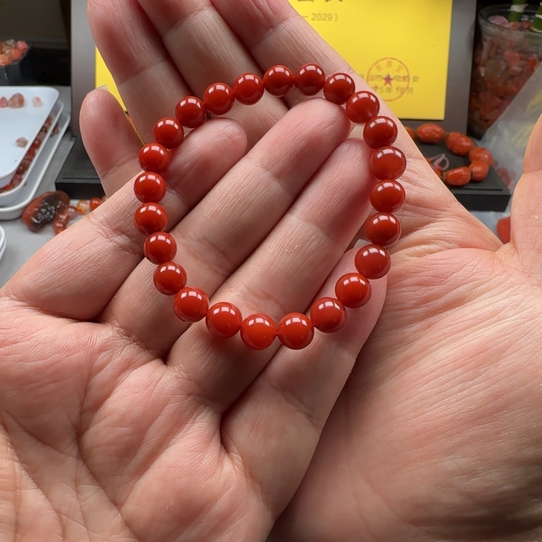 南红玛瑙未镶嵌8➕辣锦红手串