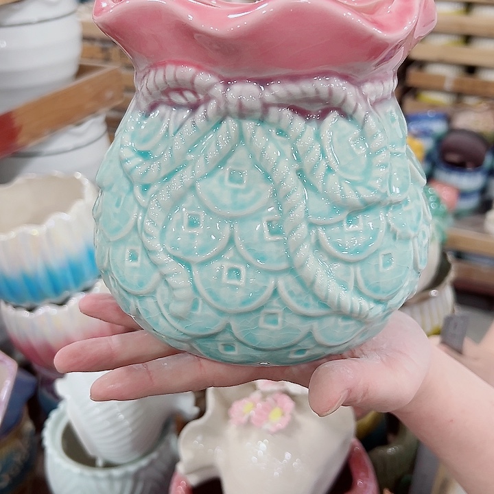 有孔.凑满10元发货多肉陶瓷花盆！