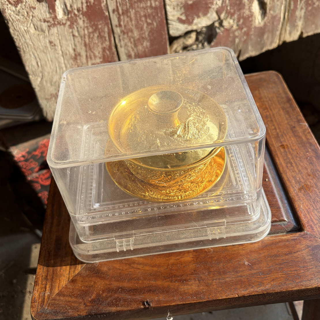 【闪购商品】福利摆件复古工艺风龙凤金茶盏