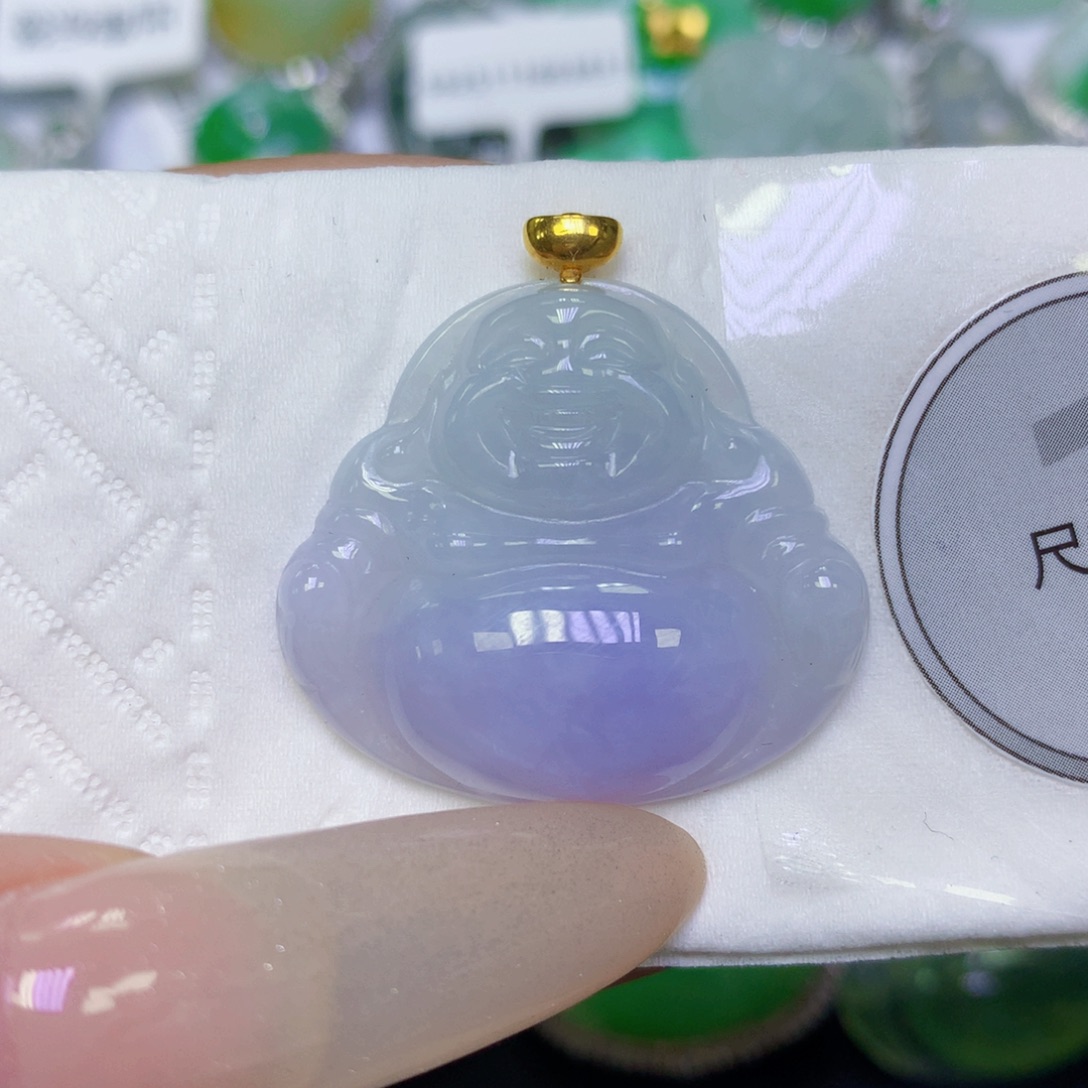 翡翠18K金镶嵌颈饰天然缅甸翡翠a货百元以上9元证书费自理