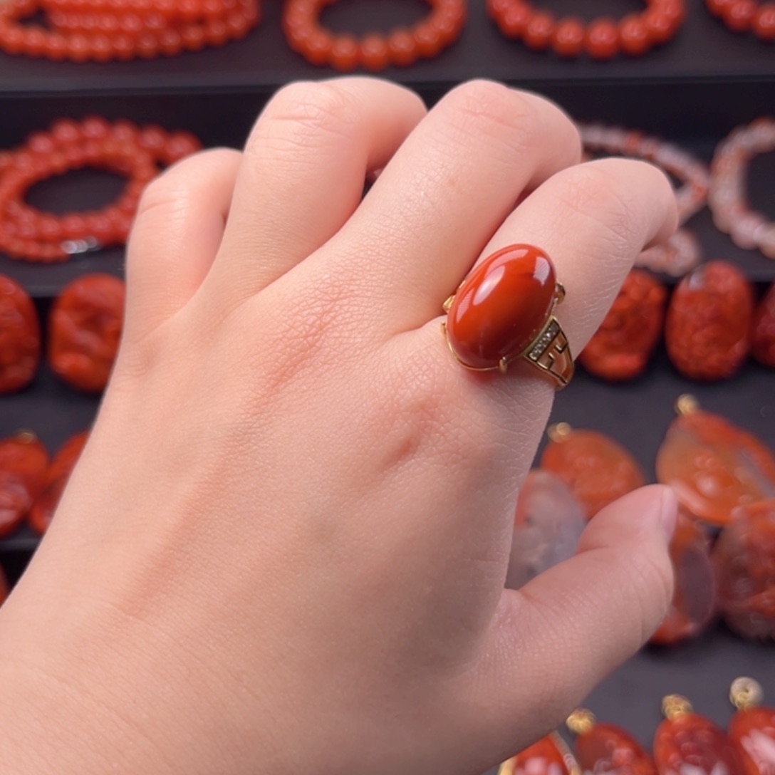 南红玛瑙南红银S925镶嵌