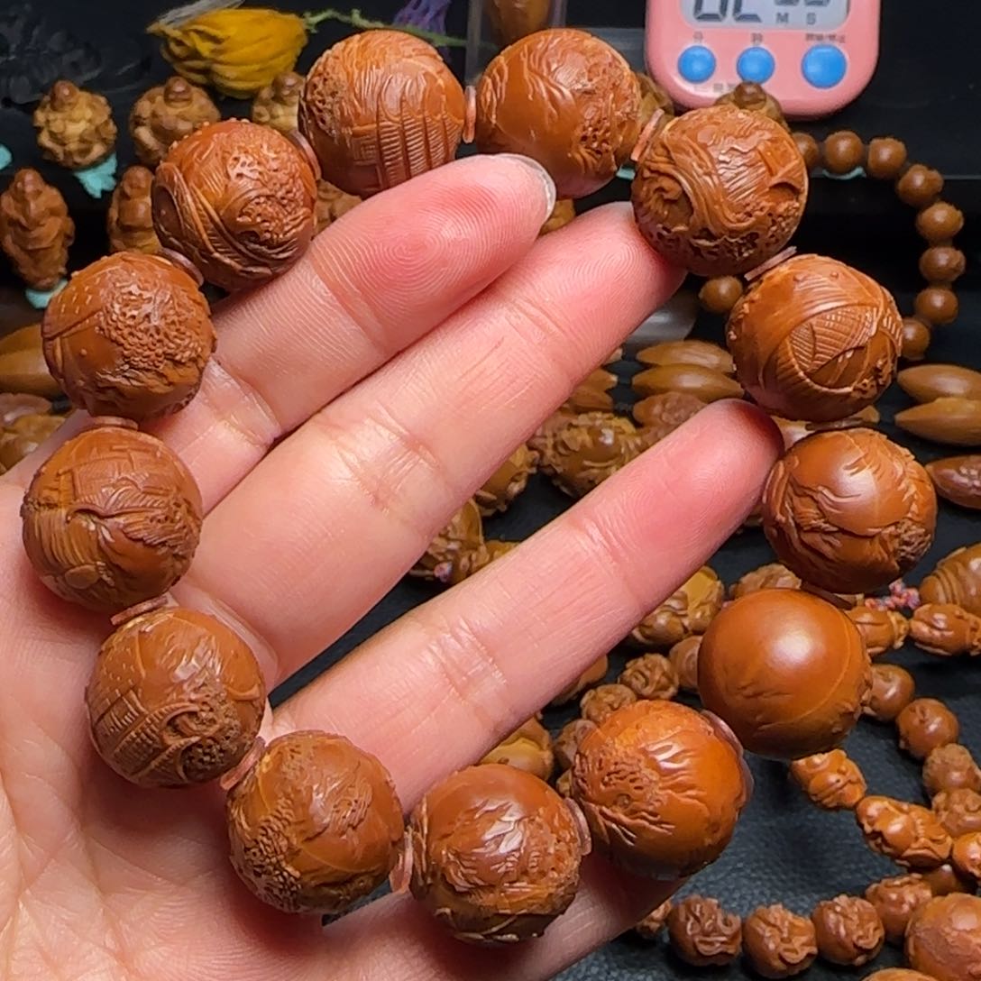 橄榄核手串/手链星*纯手工1.8铁核风景