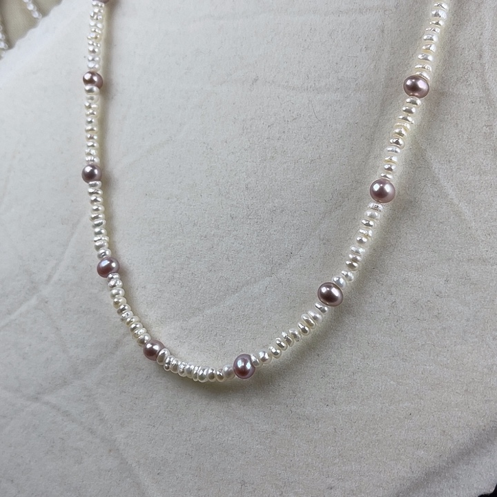 淡水珍珠银S925镶嵌颈饰