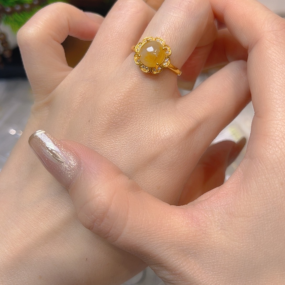 翡翠银S925镶嵌戒指