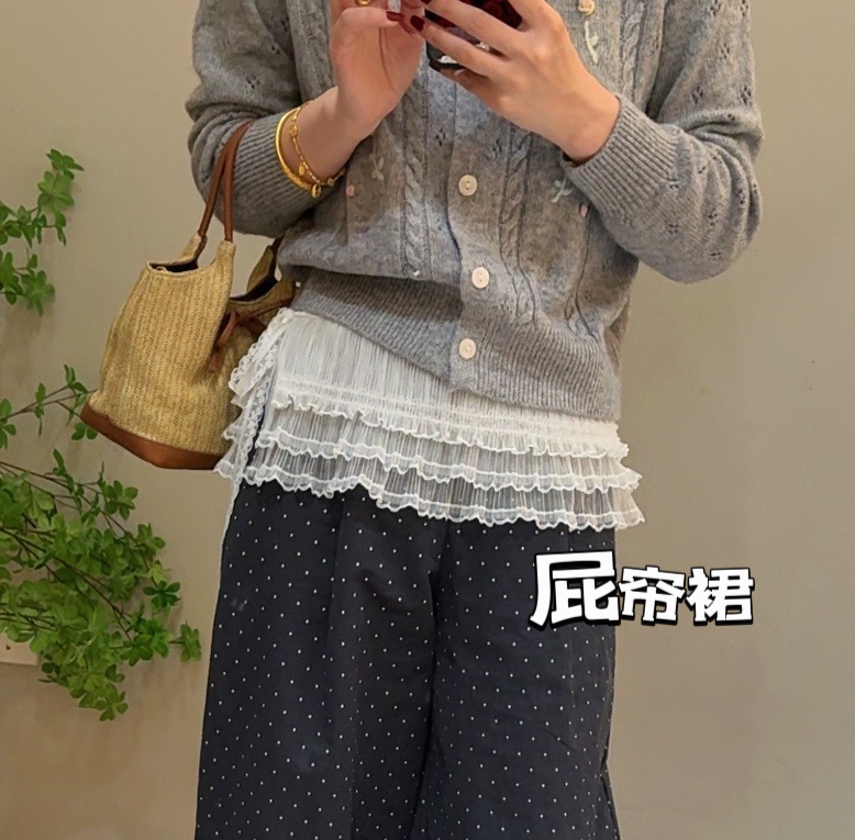 老赵服饰 层层蛋糕绑带半身屁帘裙 21AU4022