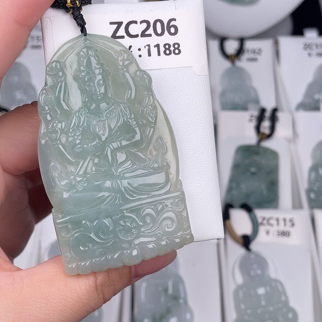 翡翠未镶嵌颈饰zc206