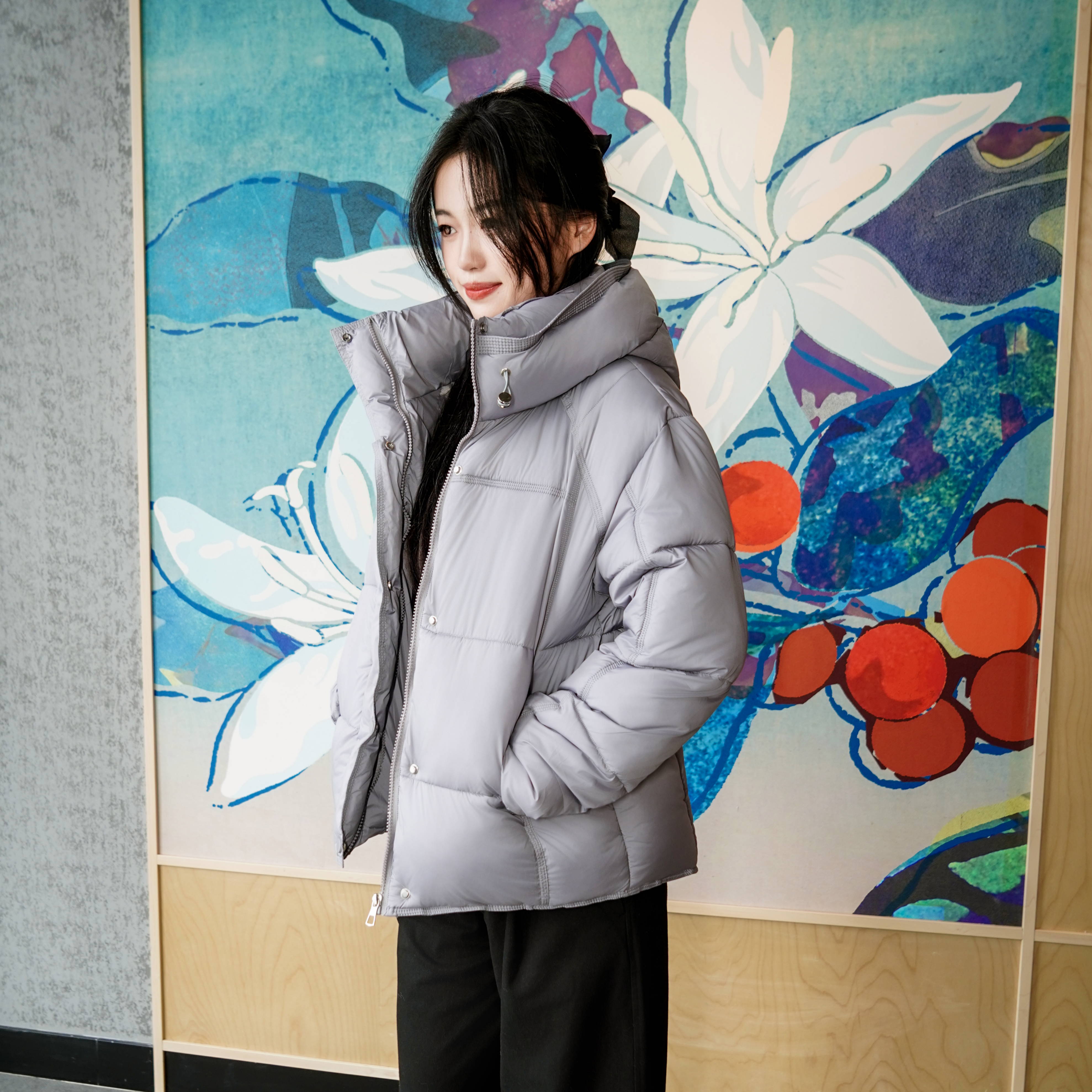 可爱风宽松型连帽宽松时尚韩版