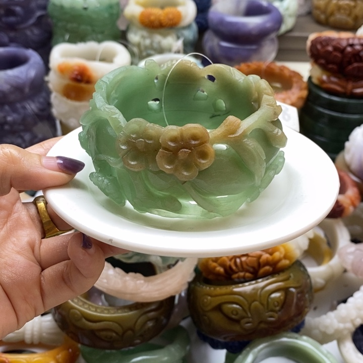 夢***影石英质玉未镶嵌手镯