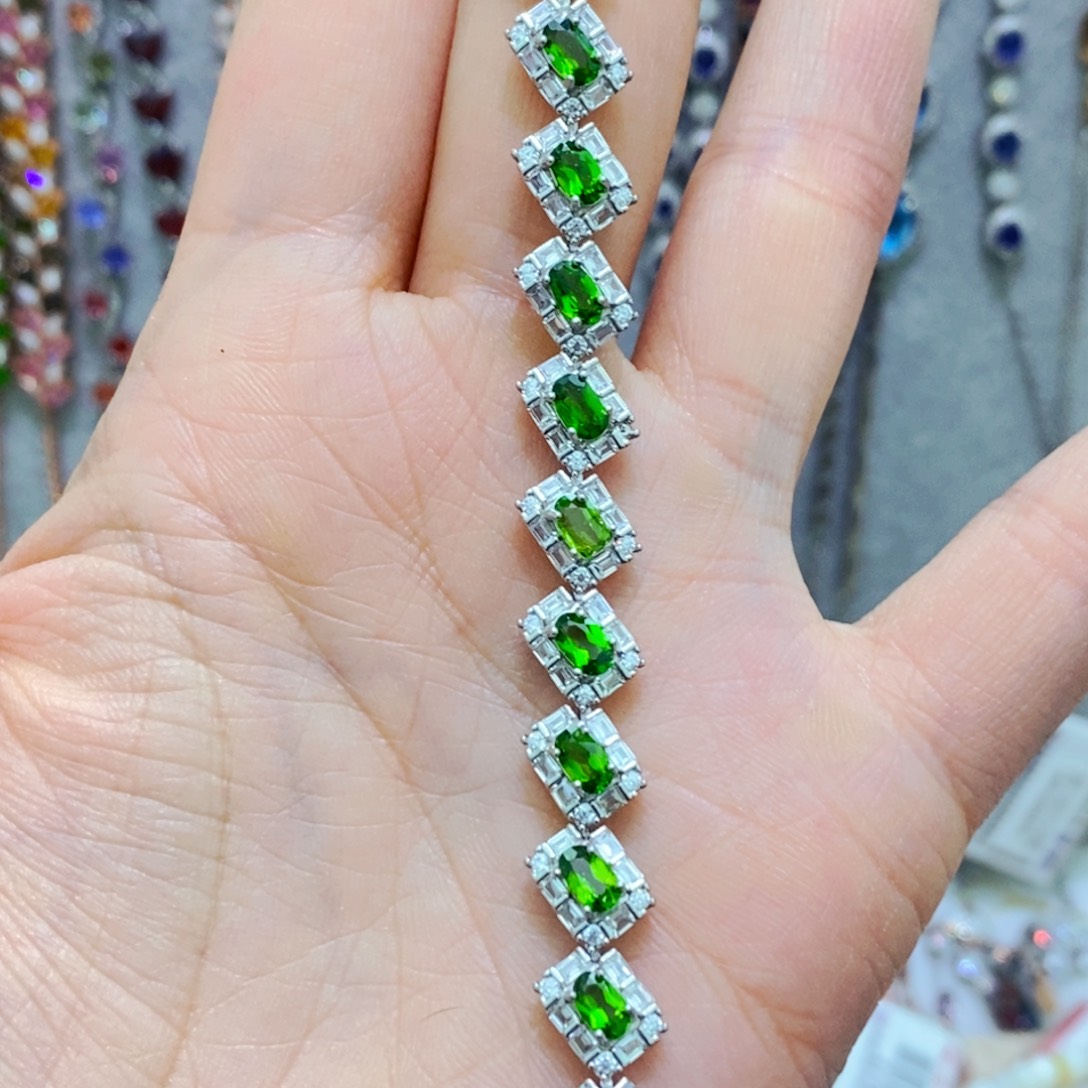 透辉石手链银S925镶嵌