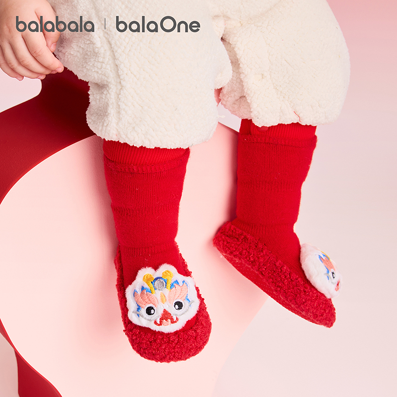 【balaOne】巴拉巴拉儿童袜子男女童春婴幼儿地板袜保暖学步防滑