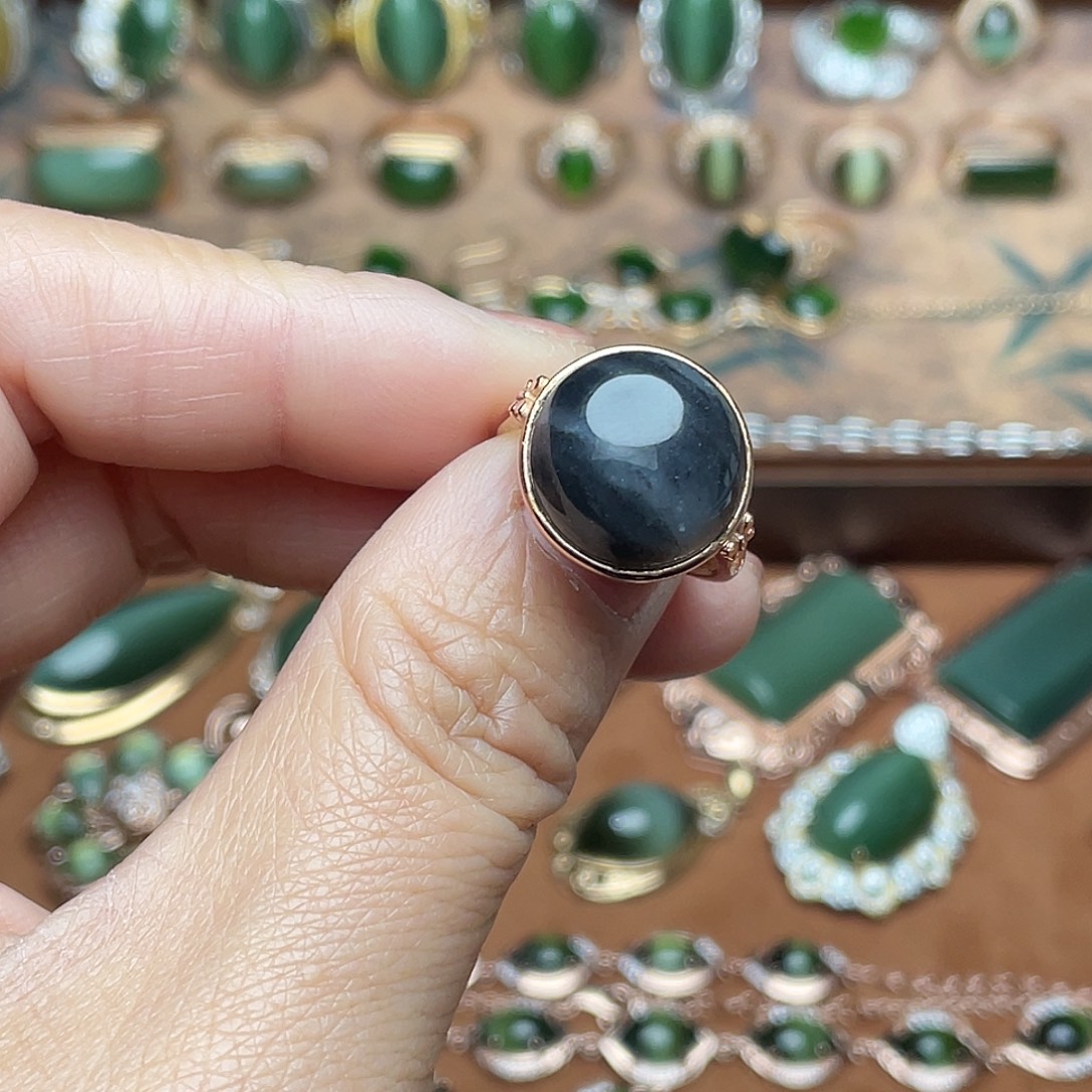 和田玉银S925镶嵌吊坠(不含链)