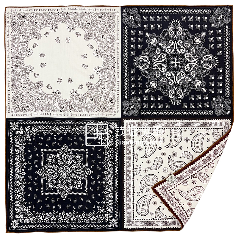 Qiantang Story/钱塘故事90丝毛-百变四格真丝羊毛围巾，88*88cm