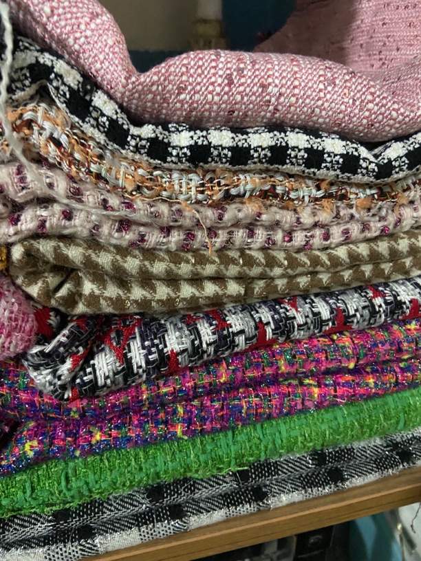 小香风格子，编织面料