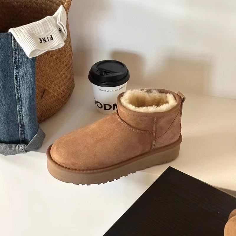 【三公分迷你】冬雨同款厚底mini三公分迷你时尚羊皮毛一体冬季女