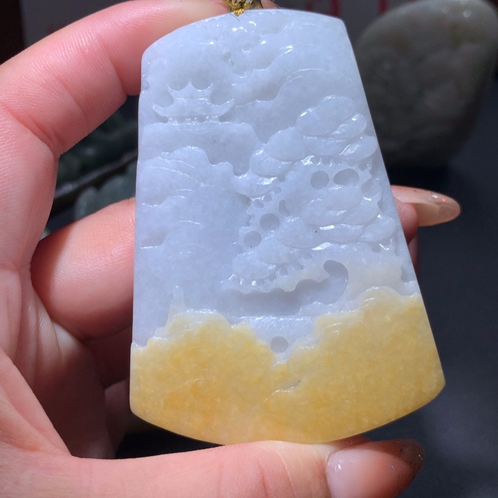 翡翠未镶嵌颈饰保真天然A货翡翠