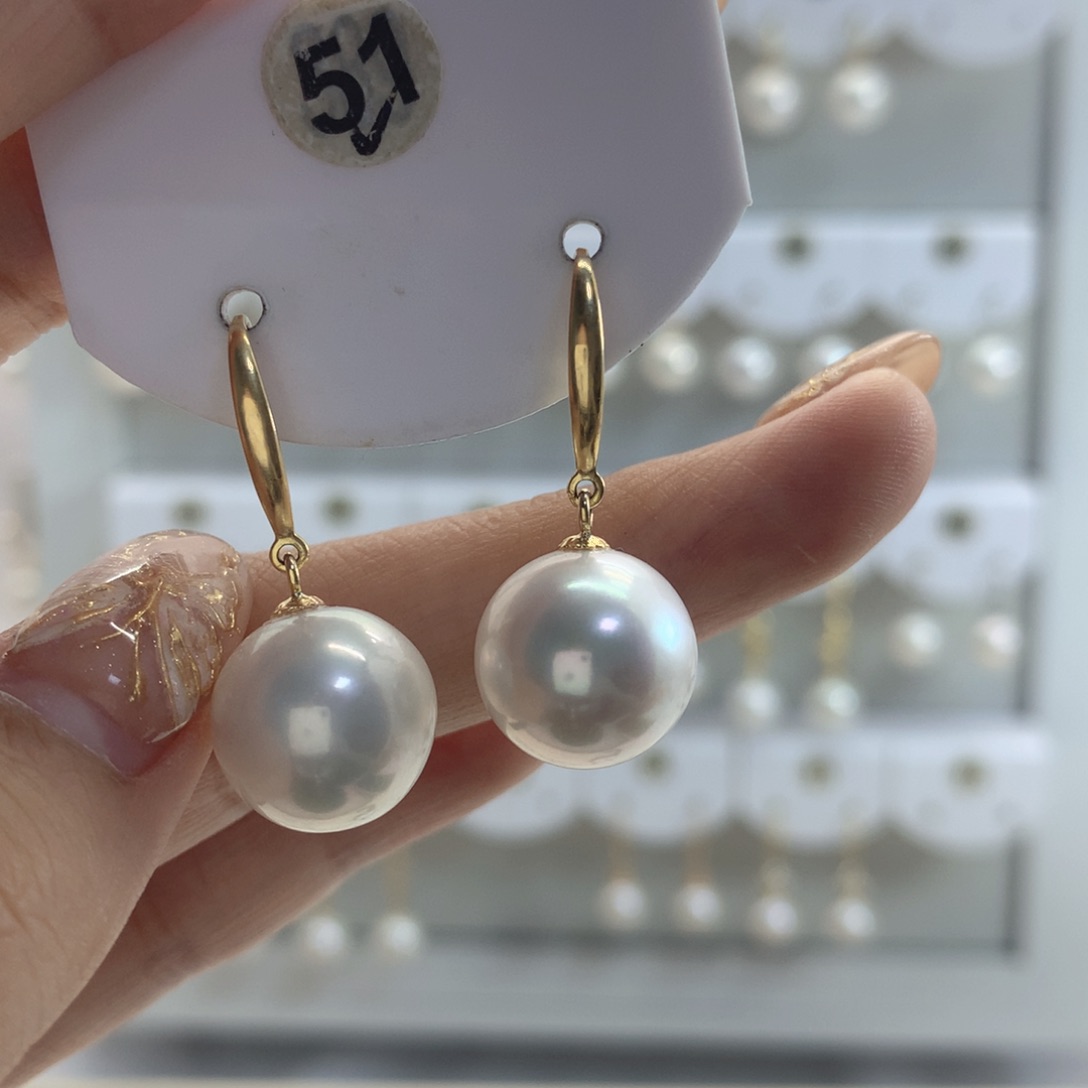 淡水珍珠耳饰银S925镶嵌