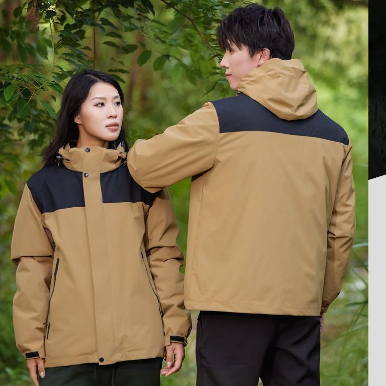 超柔内胆三合一冲锋衣棉衣男女通用冬季保暖防风防水工作服外套