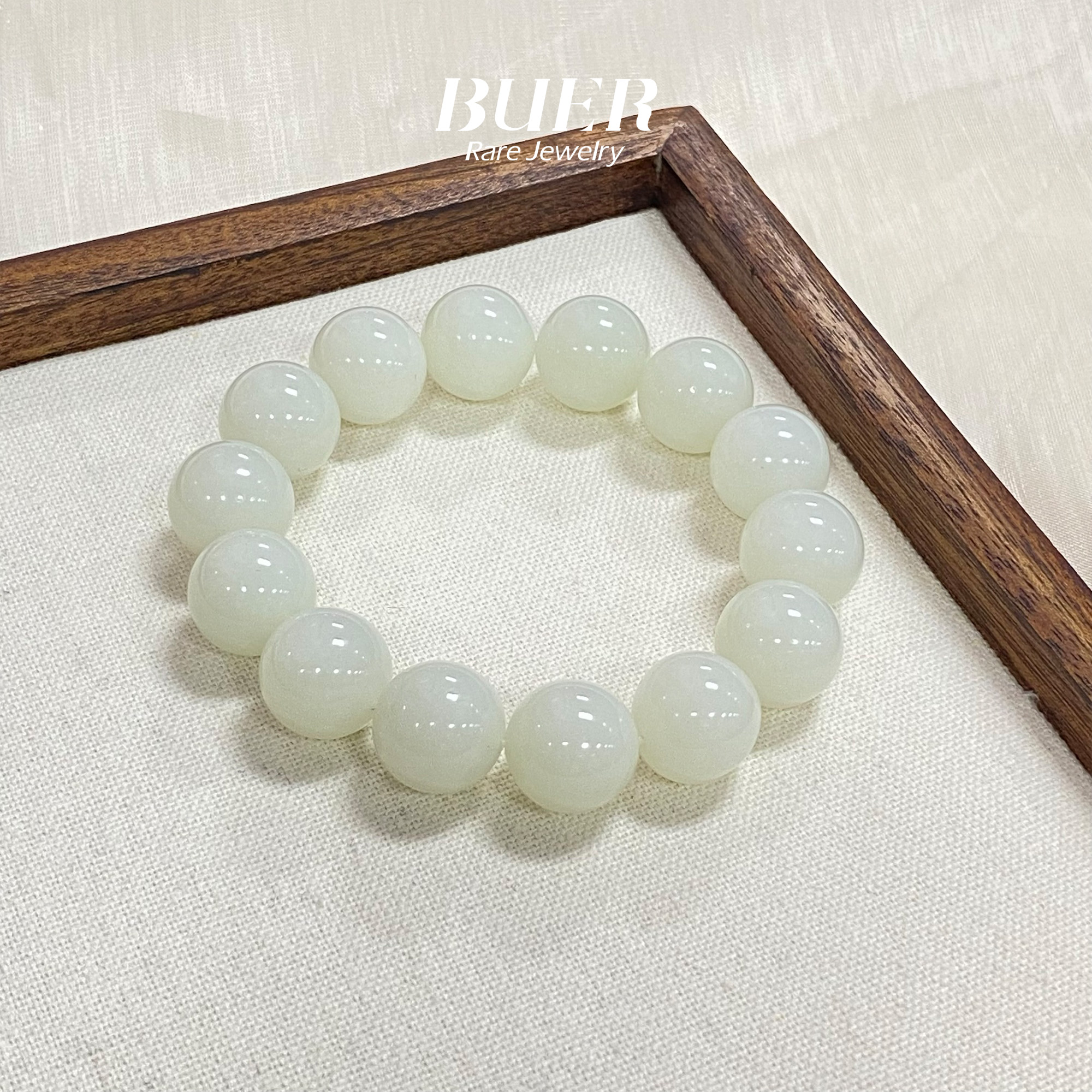 【不二】和田玉白玉手串