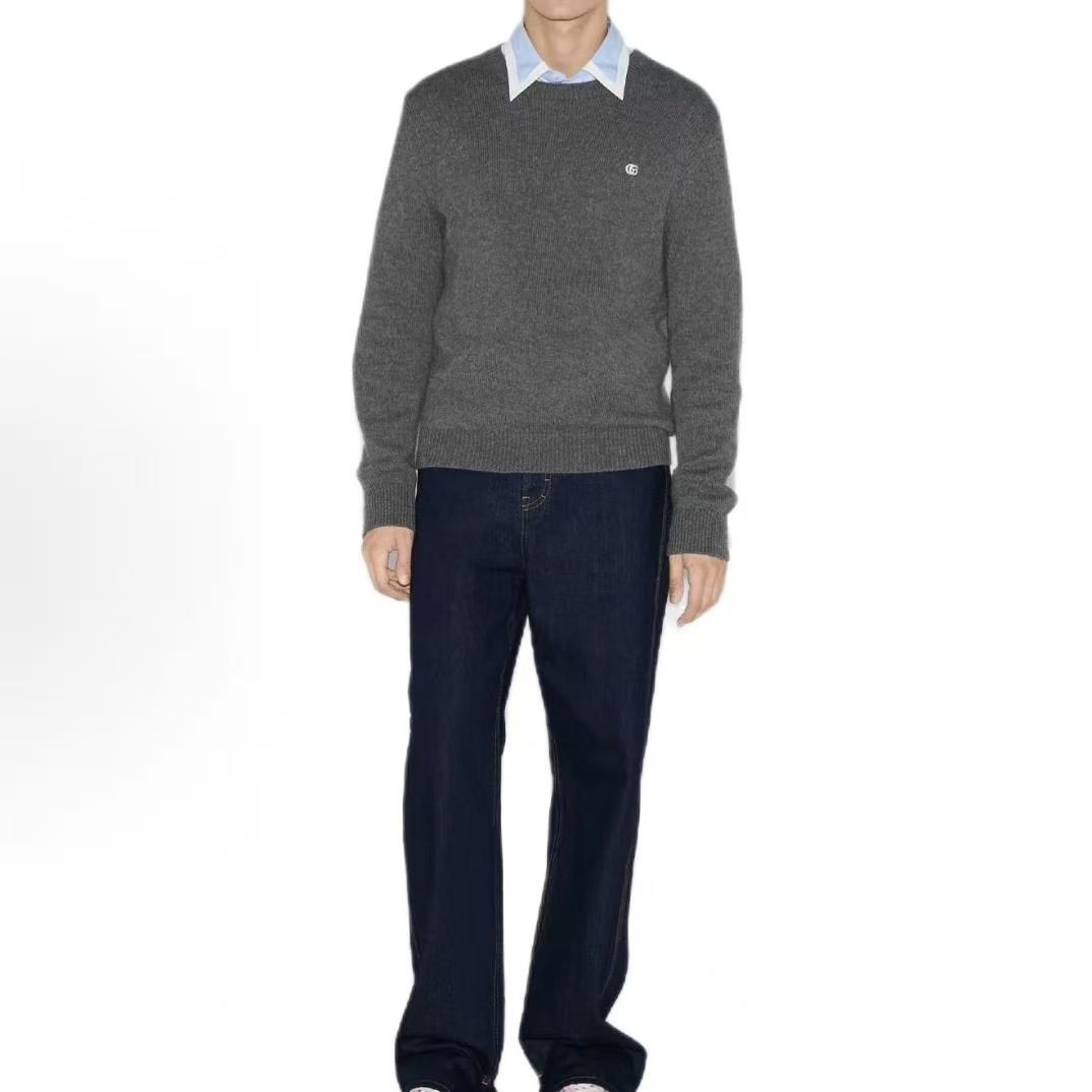 双G刺绣羊毛混纺毛衣打底7