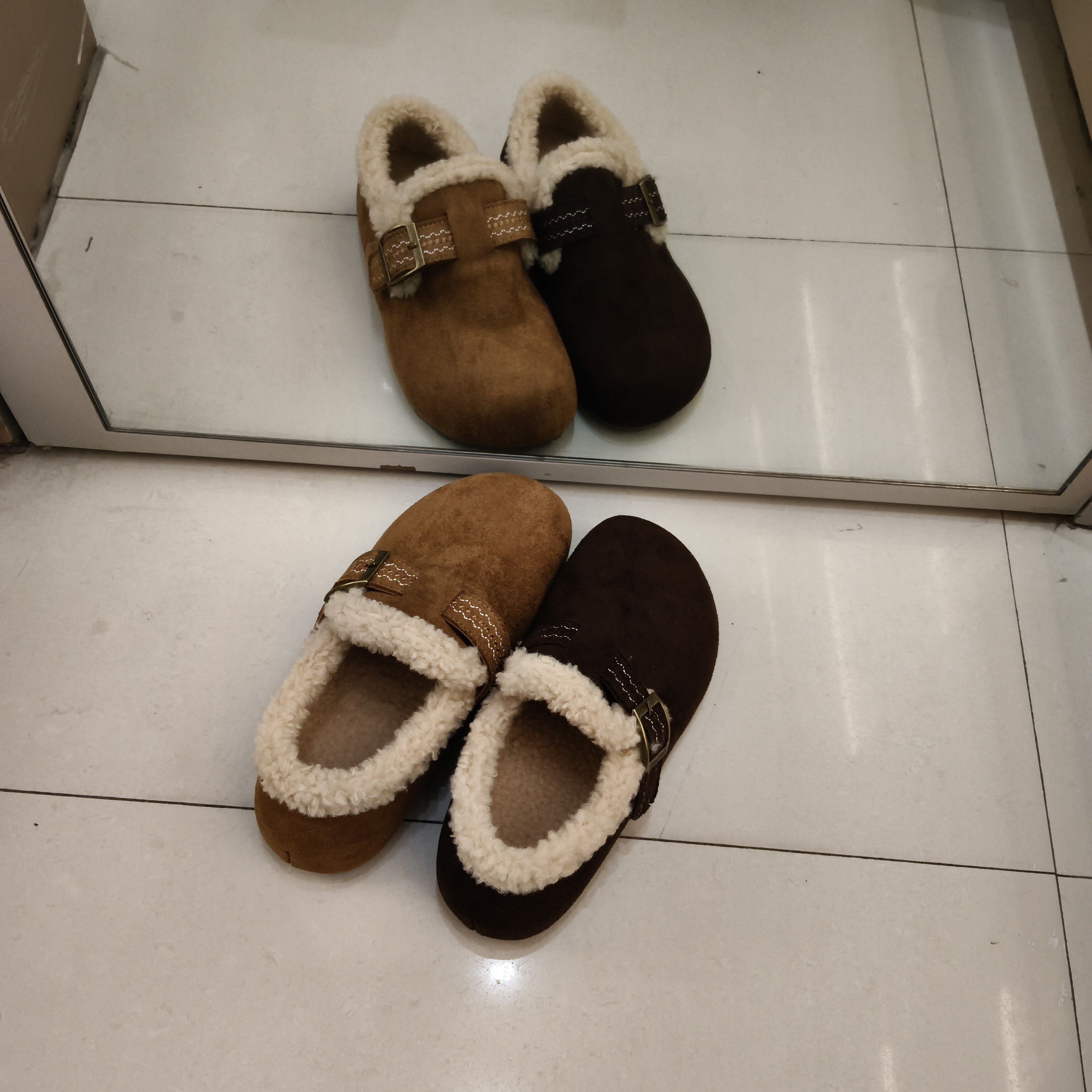 轩美诗特价博肯冬季加绒厚底内增高刺绣百搭女款保暖勃肯鞋