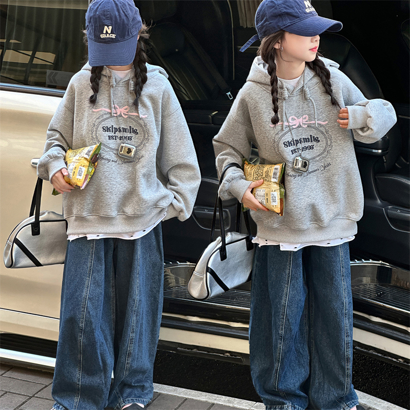 女童春秋款韩版休闲套装女大童时髦洋气儿童秋装卫衣阔腿裤两件套