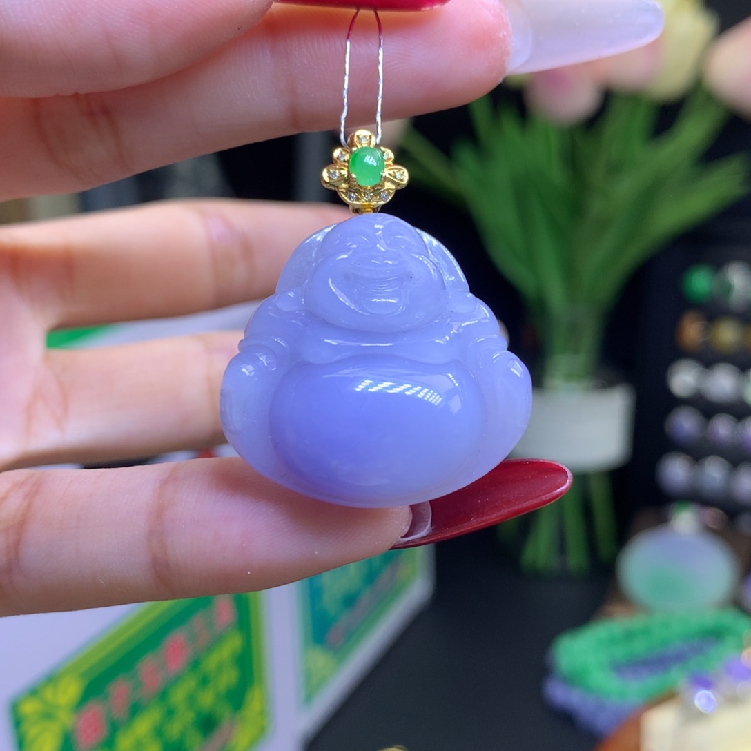 翡翠颈饰18K金镶嵌天然