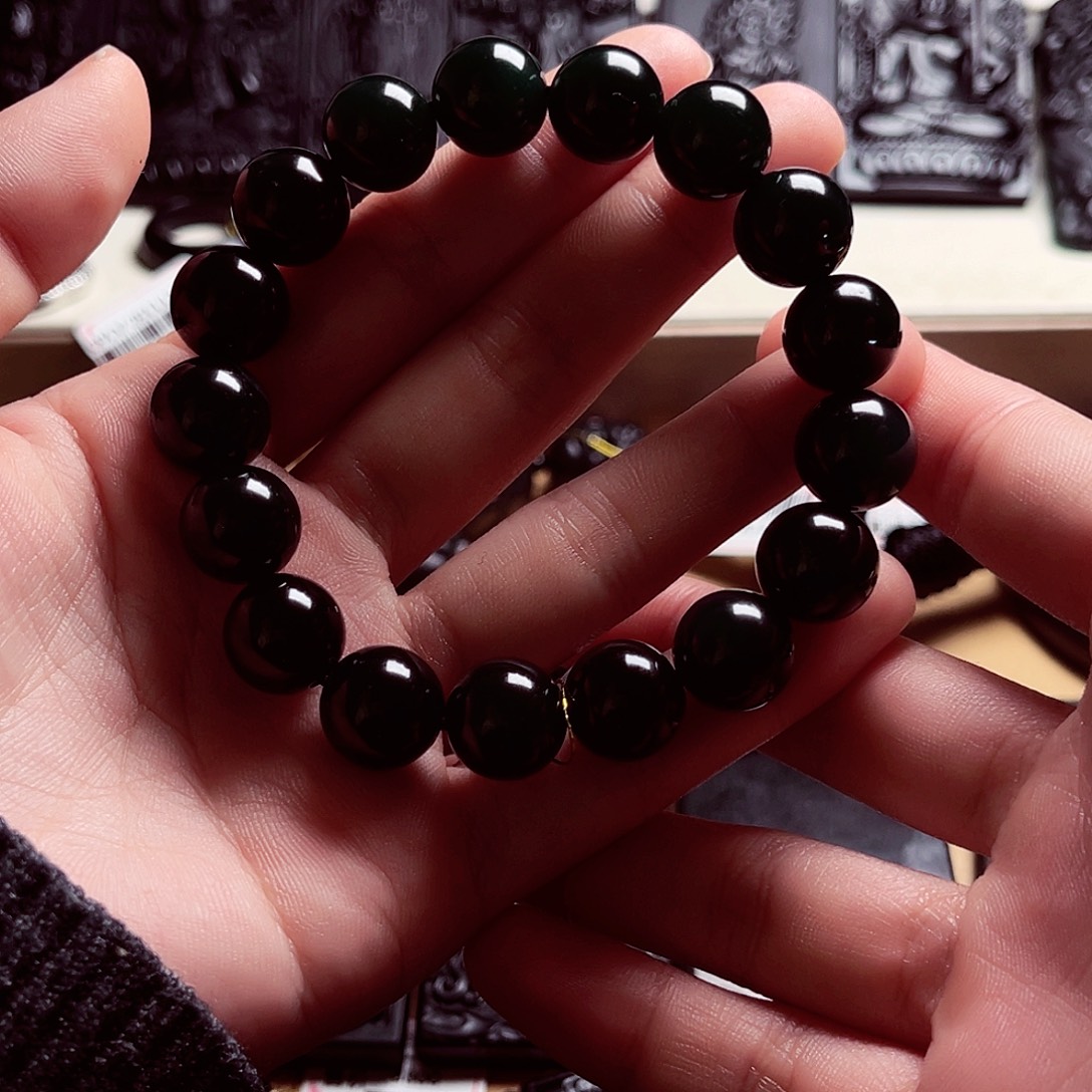 翡翠未镶嵌手链天然缅料A货卡12手串A416