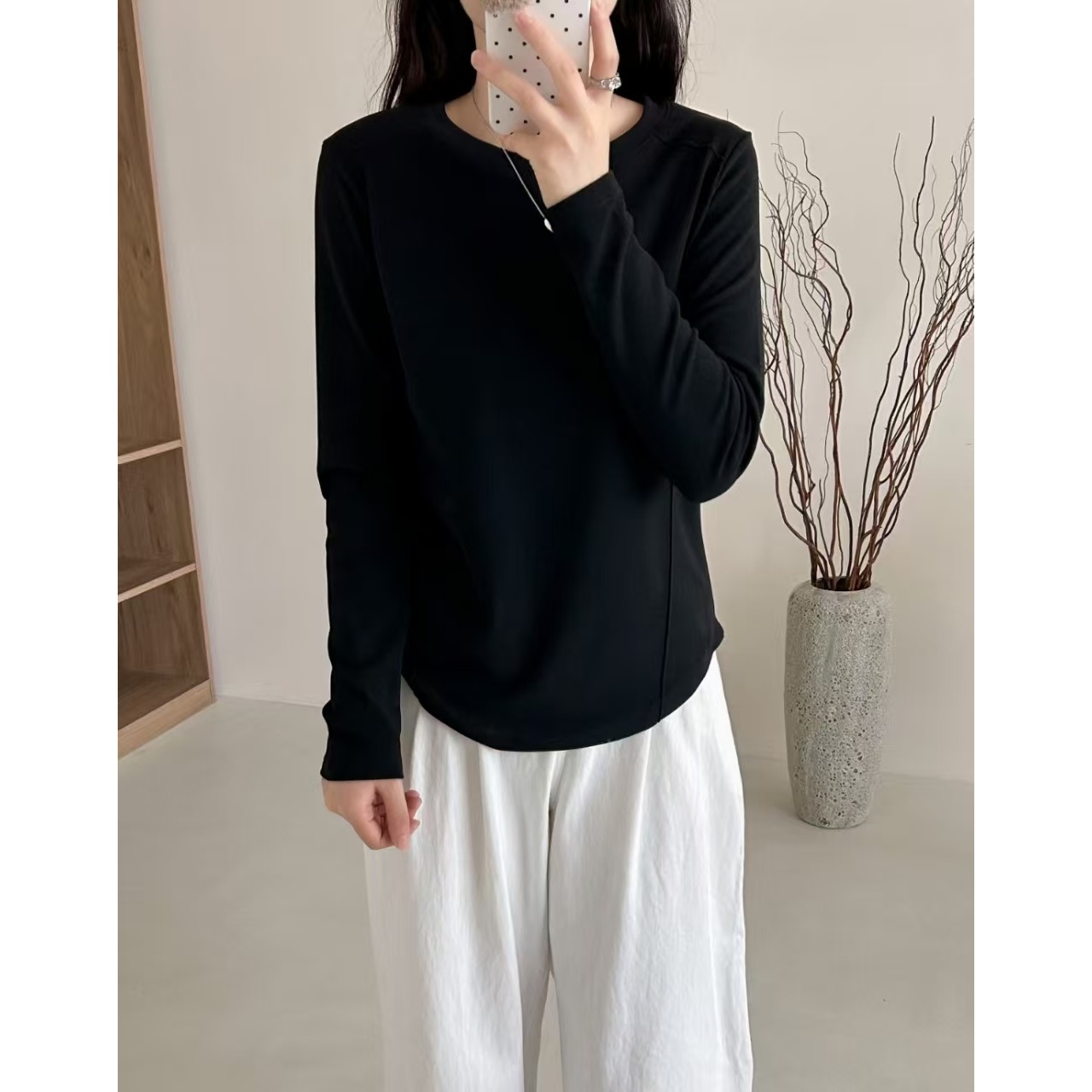 女士鱼骨糯米绒打底衫2930