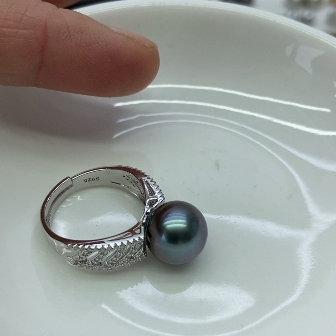 海水珍珠戒指银S925镶嵌