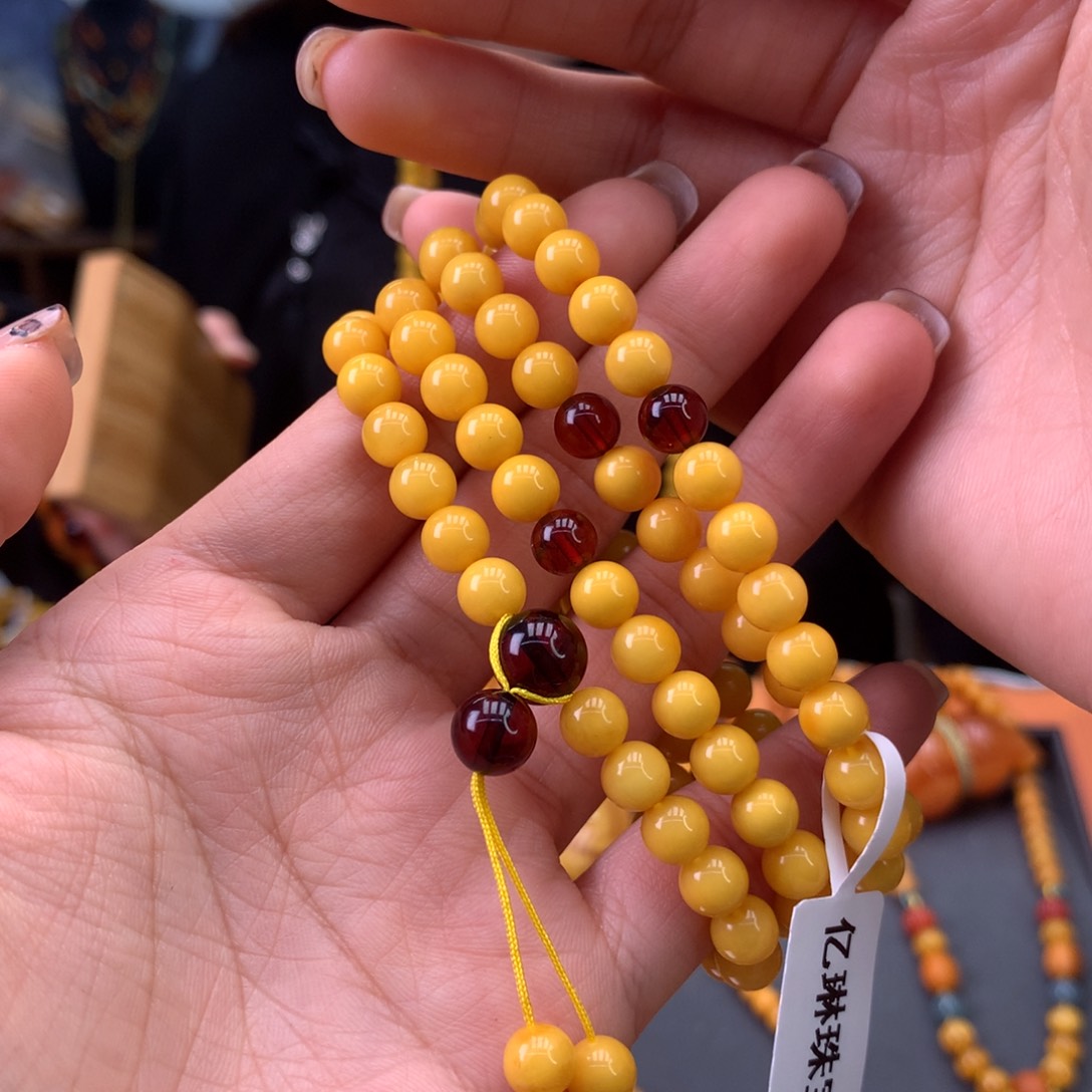蜜蜡手串未镶嵌天然