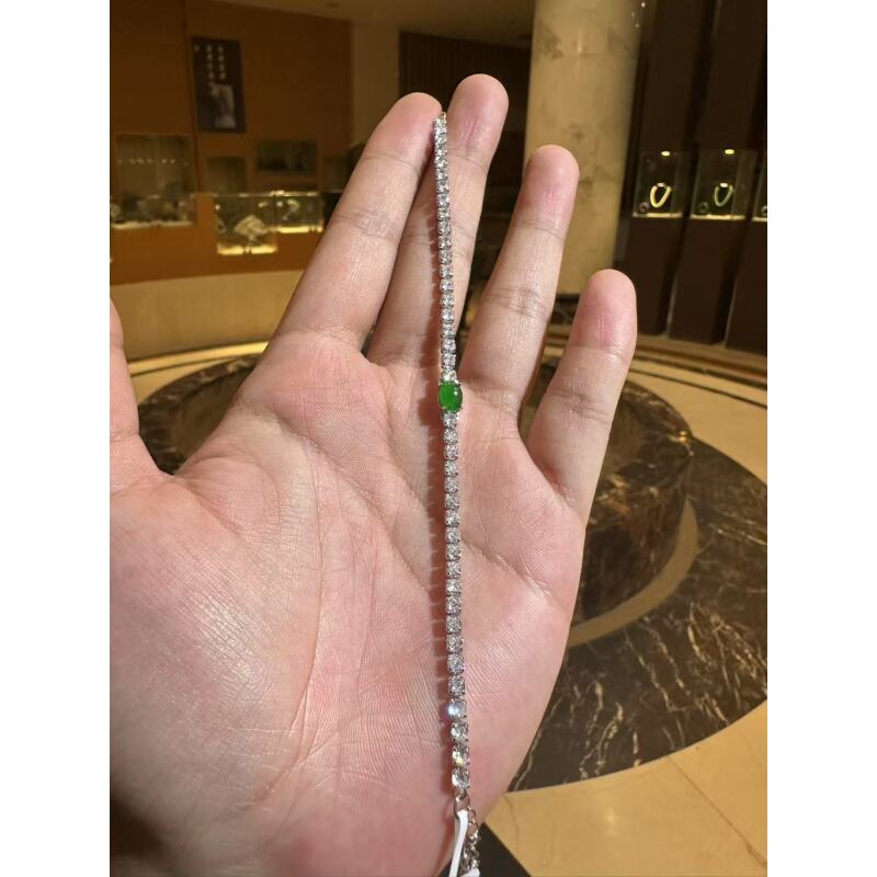 天然A货翡翠CYX25蛋面手链多样性发一