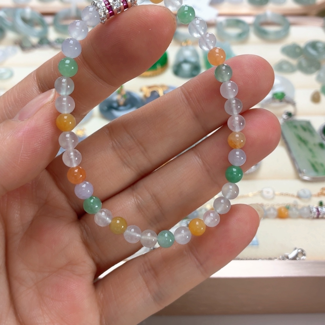 翡翠未镶嵌颈饰翡翠手串