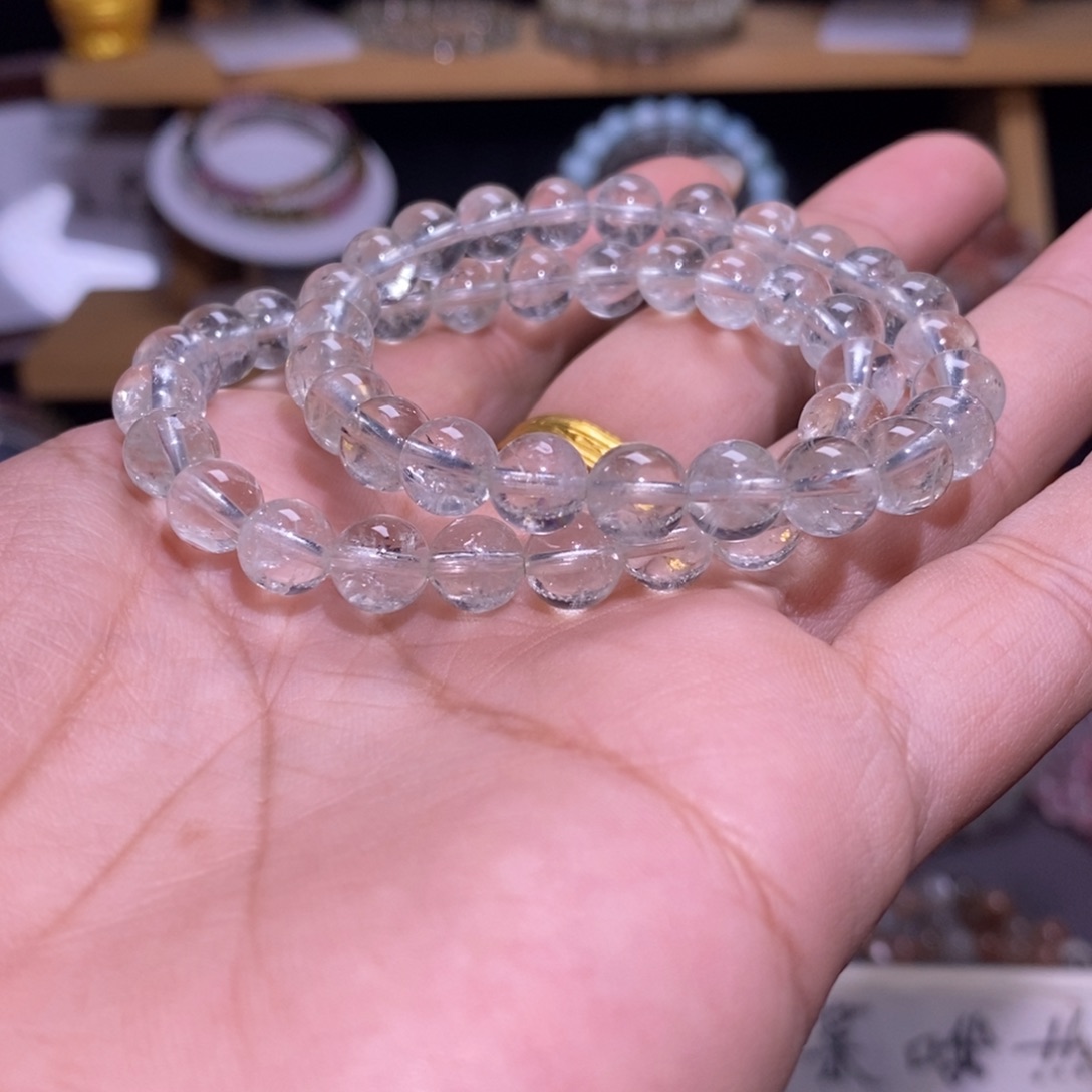 未镶嵌水晶手串33 俩条绿啊塞 7+