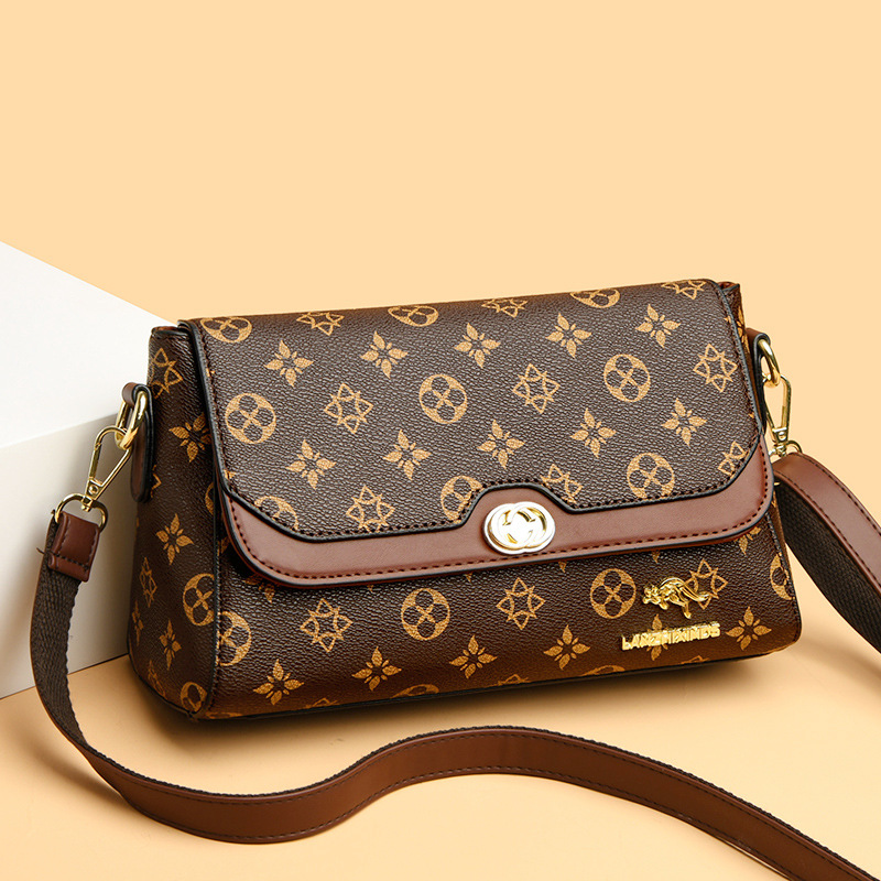 新款休闲气质网红大容量斜挎包女单肩包时尚印花中老年妈妈小包