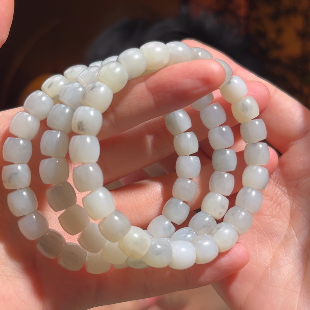 手串未镶嵌和田玉巨墨9mm多样性发货拍一发一500