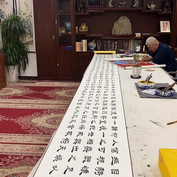 书法豆树隶精品长卷