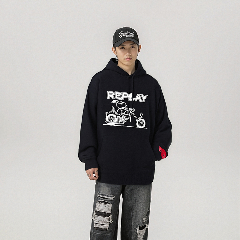 【宝藏孤品1-70】REPLAY连帽印花卫衣3.1415926