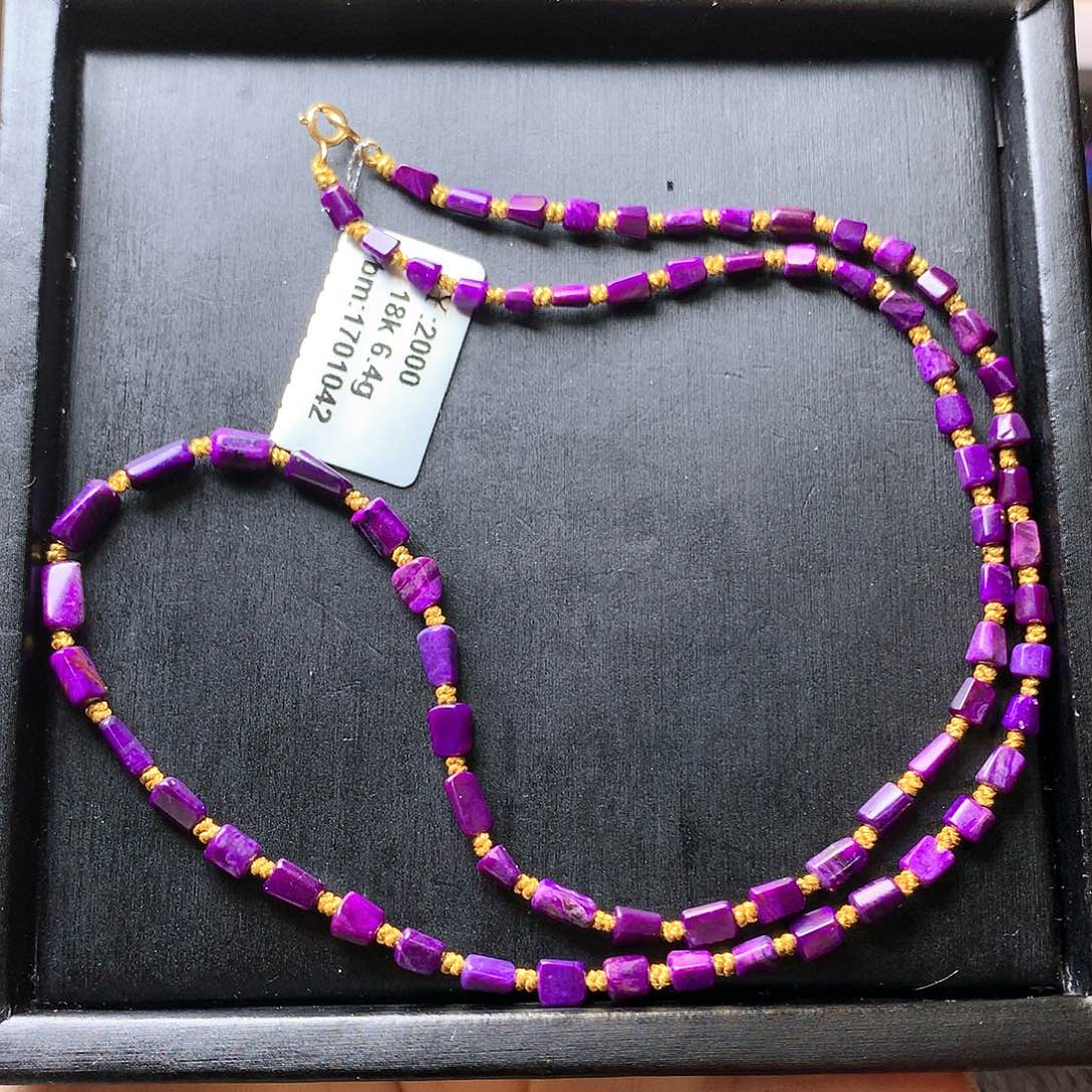 苏纪石（舒俱来）项链18K金镶嵌