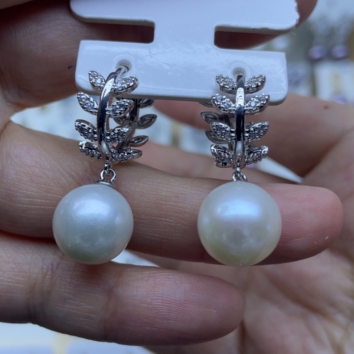 菁***莹淡水珍珠耳饰银S925镶嵌